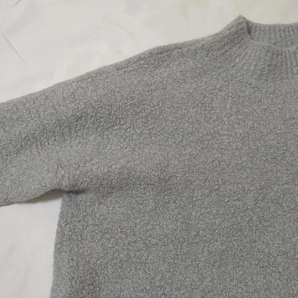 Saks Fifth Avenue Wool Sweater Mock Neck Sweater, Color Gray Size XL - Picture 4 of 12